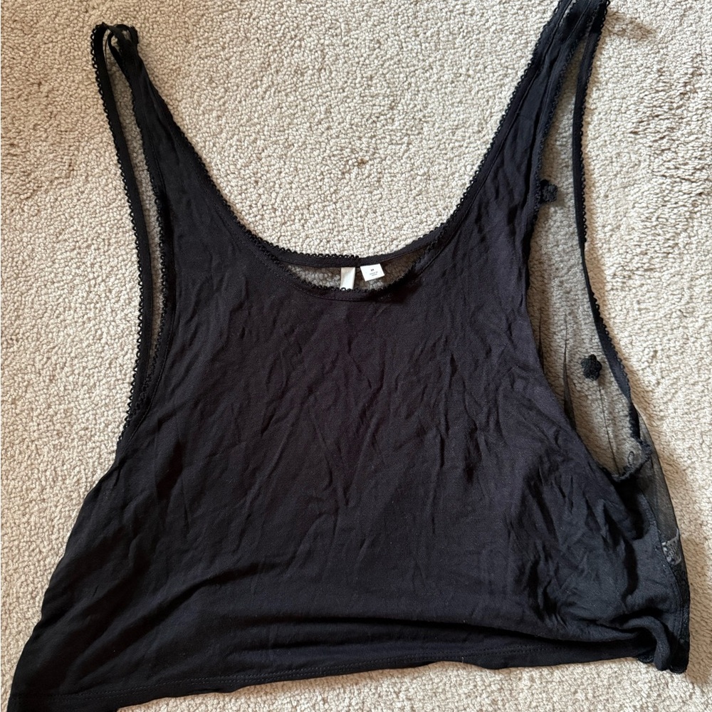 Frenchi Black Sheer Top